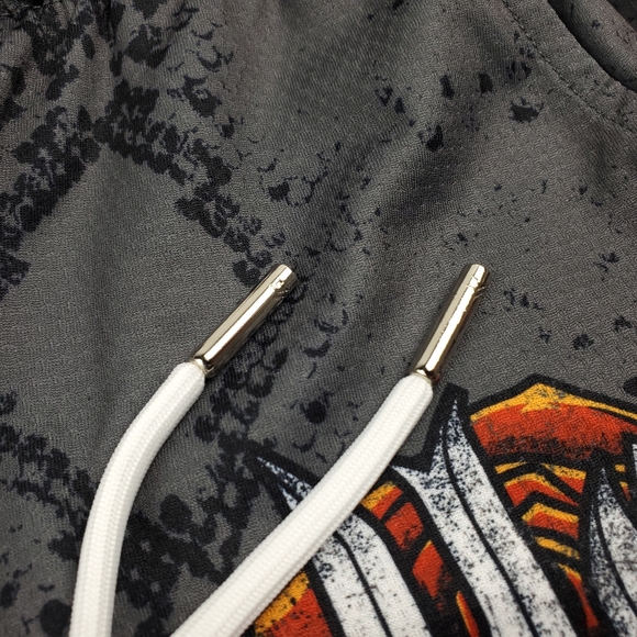 YoungLA Mesh Gym Shorts Mens Medium Skull Rose Snake Spellout Graphic Athletic - Picture 8 of 9